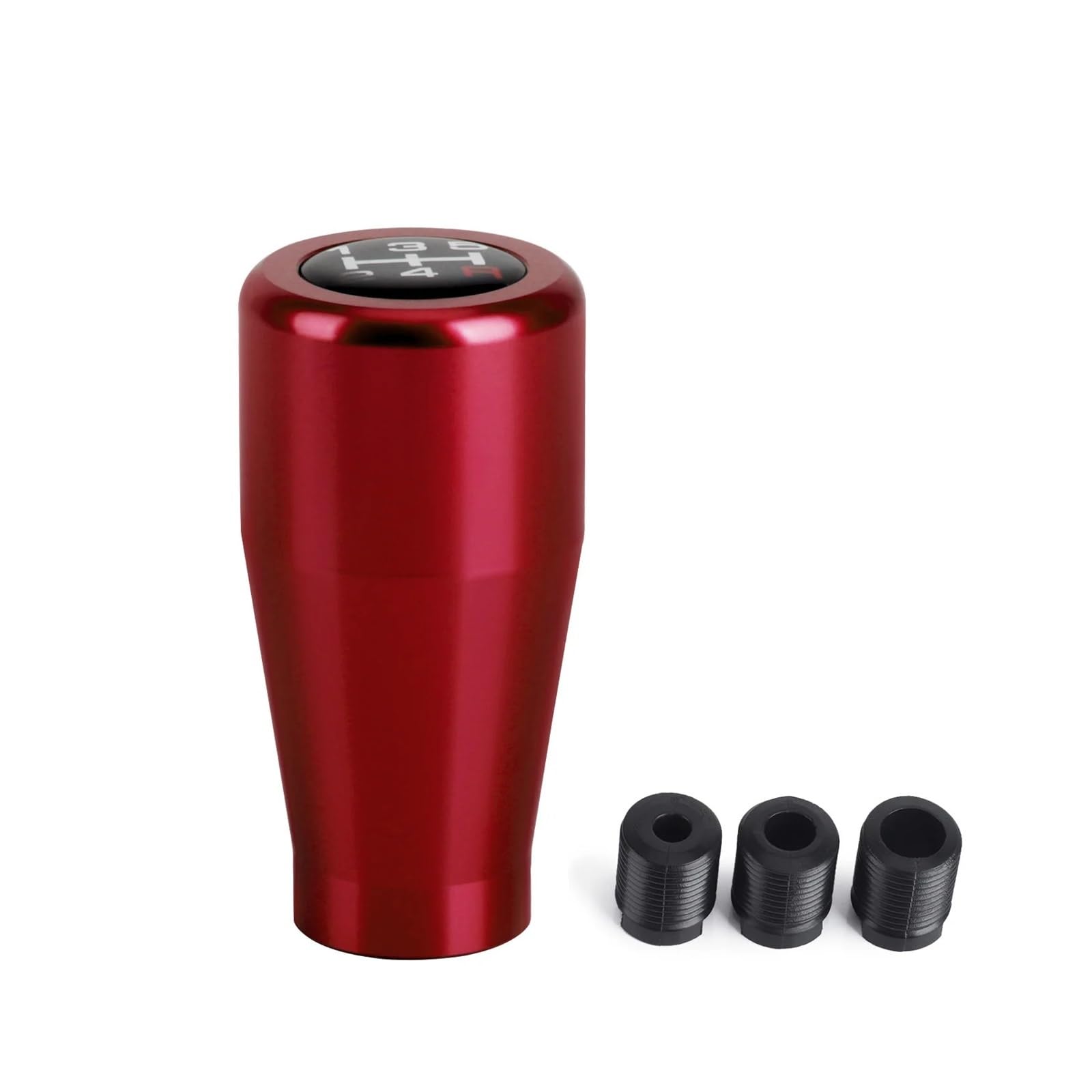 Grozzy Universal Shifter Handle 5 for Speed Gear Shift Knob Aluminium Universal Racing Lever M8 M10 M12(Red)