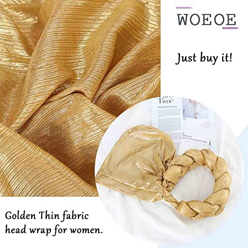 Woeoe Women African Turban Gold Braid Beanie Cap Headwear Pre-Tied Rhinestone Twisted Head Turbans #TOP4