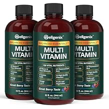 Wellgenix Balanced Essentials Liquid Multivitamin Dietary Supplement with Vitamins and Minerals Berry Flavor 32 fl oz Pack of 3
