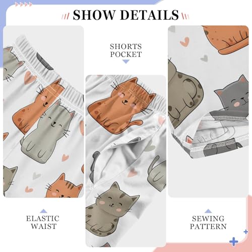 ALAZA Cat Love Heart Kitten Pajama Lounge Pants Long Sleep Pajama Bottoms with Pockets4