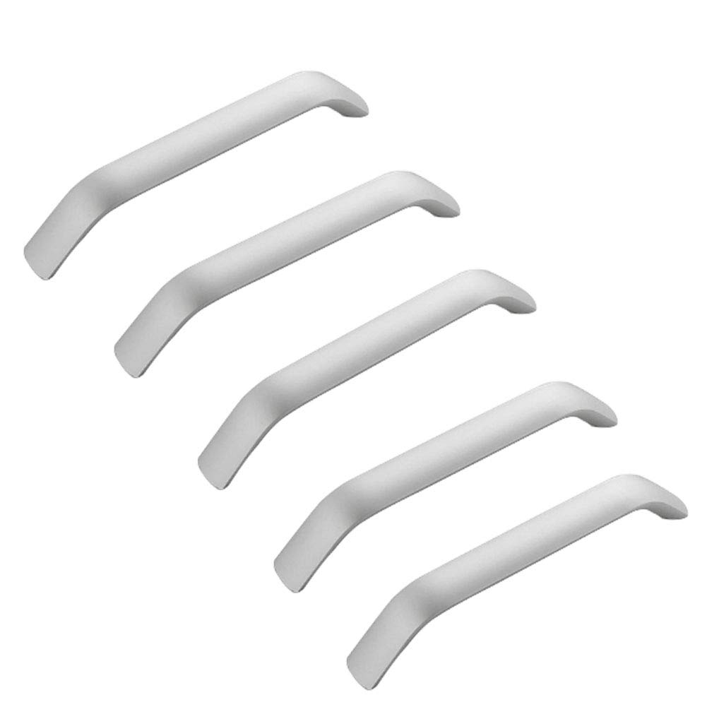5/10 Stück Silber Möbelgriff, Aluminium Schranktür Schubladengriffe Griffe Zuggriffe Schranktür Bogenform Zuggriff (Lochabstand: 96/128/160/192 mm) (10 Stück 160 mm) (5 Stück 128 mm)