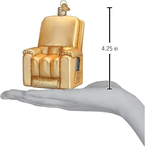 Miniatura 4 de Old World Christmas Adorno de cristal soplado reclinable favorito para árbol de Navidad, decoración navideña hecha a mano, colección para el hogar