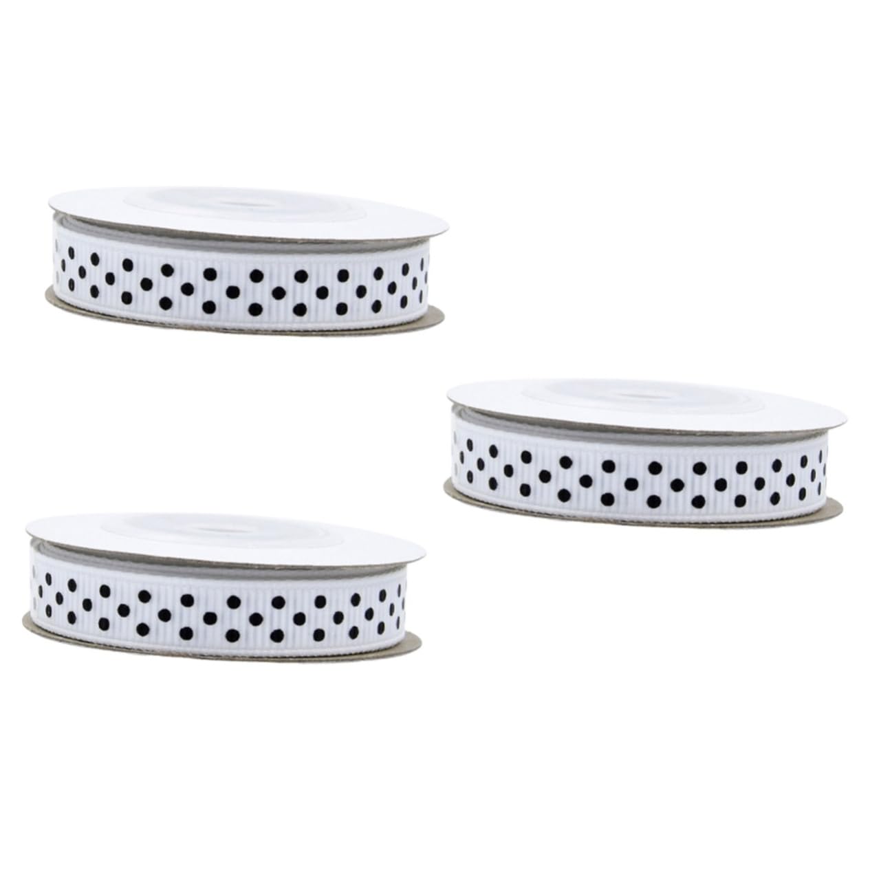 STOBOK 15rotoli Nastro Pois Doppio Yarde Di Raso Ribbed Per Decorazioni Feste Confezioni e Progetti Fai Da Te Bianco