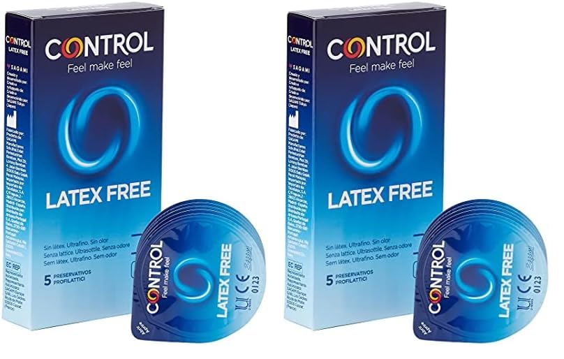 Control Preservativos Latex Free - Caja de 5 Condones de Poliuretano, Ultrafinos, Sin Olor, Lubricados, Sexo Seguro. Disfruta de unos Preservativos con Ajuste Perfecto para una Relación Segura.