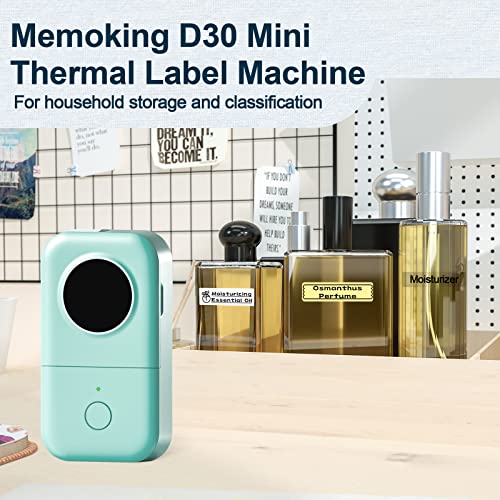 Memoking Label Makers D30 Bluetooth Thermal Label Maker Machine, Smart Mini Label Printer, Super Easy-To-Use Labeler With Label X 5, Compatible With Ios & Android For Home Storage, Green #TOP4