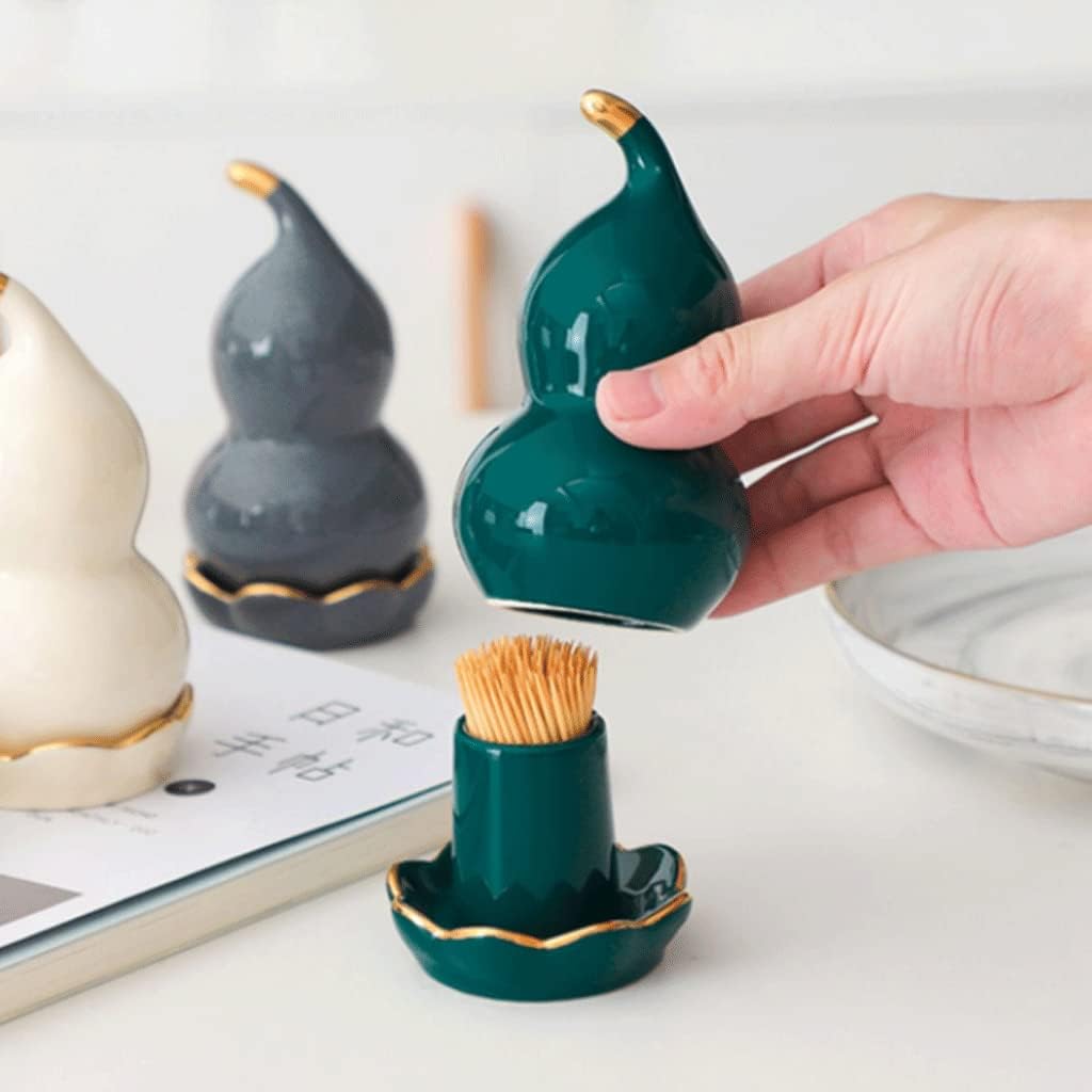 Ceramic Toothpicks Container ，Plastic Toothpick Case，Fashion With Lid Toothpick Holder Ceramic Toothpick Dispenser Toothpick Holder Storage Toothpicks Container Chic(Beige)