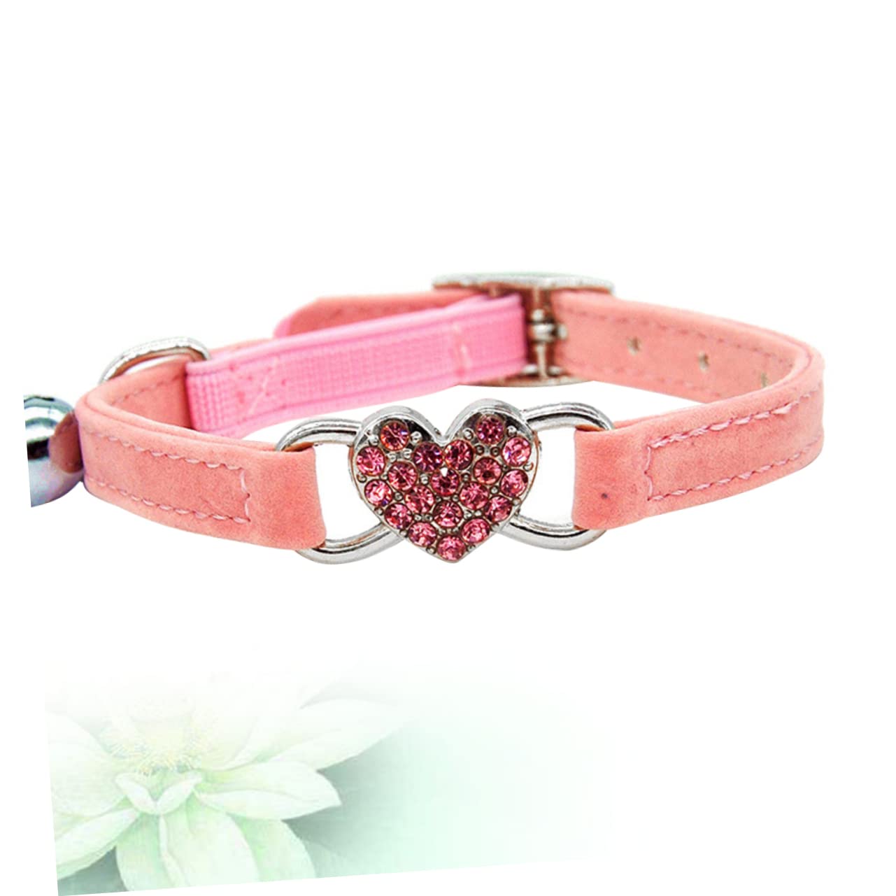 DOITOOL 2pièces Collier Ajustable Forme De Cœur pour Chat avec Décor Rhinestones Et Cloche Accessoire Félin Rose