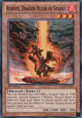 YU-GI-OH! - Burner, Dragon Ruler of Sparks (LTGY-EN097) - Lord of The Tachyon Galaxy - 1st Edition - Common