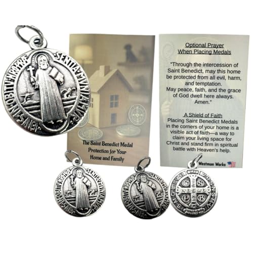 St Benedict Medal Set Authentic Italian Metal Medallions with Protection