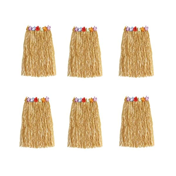 Newcreativetop 24" adult's flowered luau hula skirts pack of 6 grass color