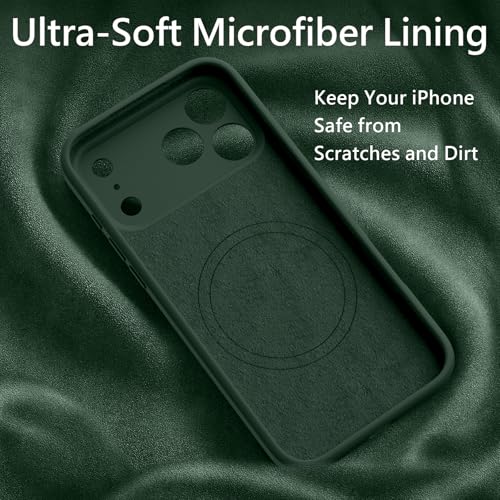 Image of FireNova Magnetic for iPhone 17 Pro Case, Compatible with MagSafe, [Integrated Silicone Camera Control Button] [Camera Protection] Anti-Scratch Microfiber Lining Phone Case, 6.3 inch, Alpine Green