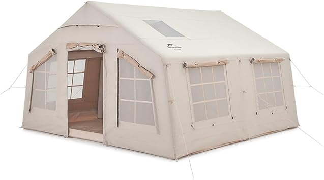 Naturehike Inflatable Tent, Large Space, Air Tent, Inflatable Construction, Easy Assembly, Waterproof, Windproof, Outdoors, Camping, Family Tent, Approx. 13.7 sq ft 13 m, For 8 People, Includes Air Pump