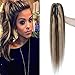 SEGO Jaw/Claw Clip Ponytail Extension Human Hair Clip in Ponytail Hair Extensions Pony Tails Hair Extensions 100% Real Remy Hair Long Straight For Women 22 Inch Medium Brown&Dark Blonde 120 Gram