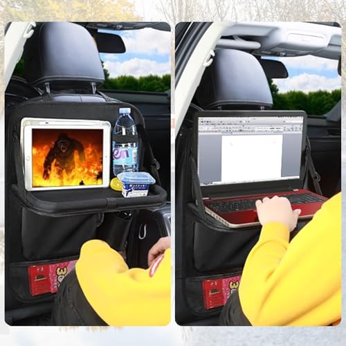 Eckerdromk Auto Organizer Kinder, Rückenlehnenschutz Auto Kinder, Autositz Organizer, Rückenlehnenschutz mit Faltbarer Tischablage, Autoorganizer Kinder Autorücksitzorganizer, Tisch für Autokindersitz
