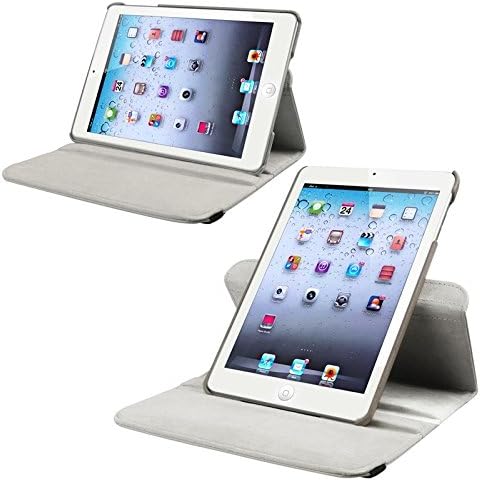 Insten 360-Degree Swivel Leather Case for Apple iPad mini, Grey (PAPPIPDMLC31)