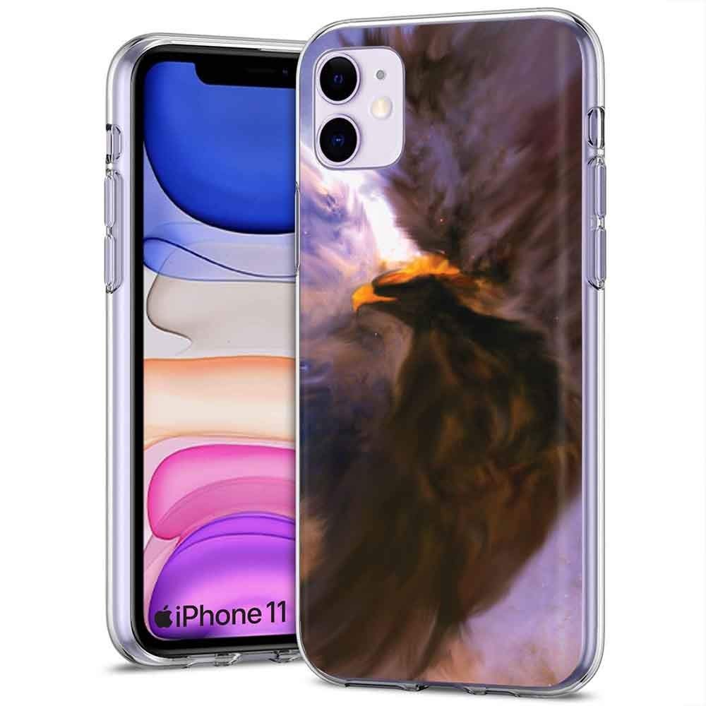 NakedShield Clear Flex Gel Compatible for Apple iPhone 11,EagleArt Print,Light Weight, Unbreakable, Flexible, Surround Edge Protection,Designed in USA