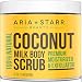 Aria Starr Coconut Milk Body Scrub - Best 100% Natural Skin Care Exfoliator & Moisturizer - 12 OZ