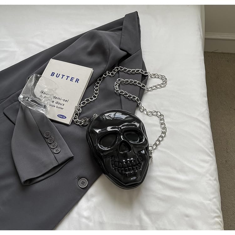 Cute Halloween Purse Skull Purse, y2k Grunge Halloween Purses and Handbags Skull Purse Novelty Purse Women Crossbody (black) 5
