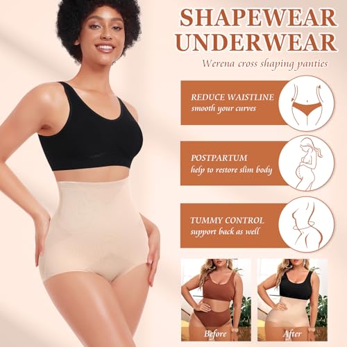 Image of Werena Tummy Control Shapewear for Women Shaping Panties Underwear High Waisted Cincher Body Shaper Slimming Panty Girdle