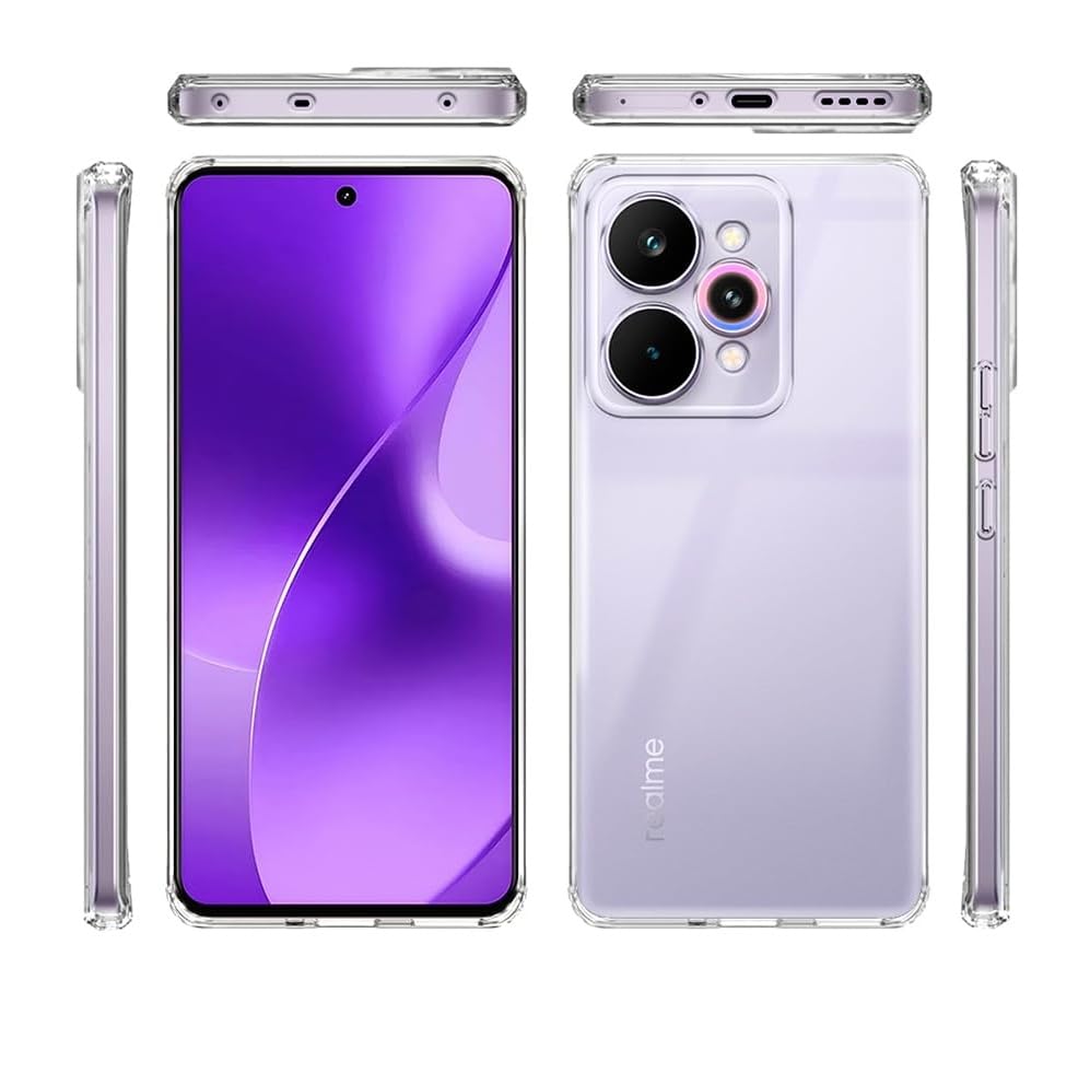 Image of COVERBLACK Soft Rubber Silicon Clear Case Back Cover Compatible for Realme 15 Pro 5G - Transparent