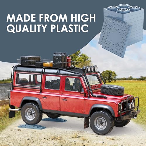 Image of CircleRoad Heavy Duty RV Leveling Blocks 12 Pack, Interlocking Design Camper Leveling Blocks with Packing Bag, Ideal for Leveling Single and Dual Wheels (Gray)
