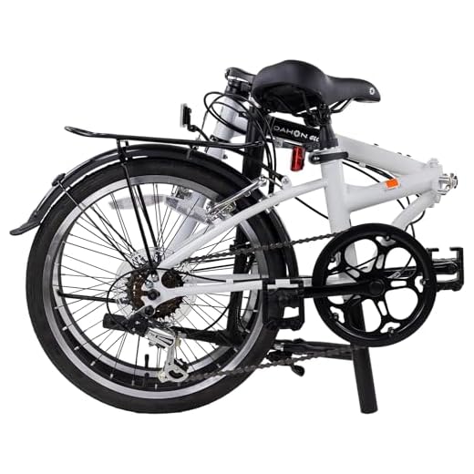 Dahon Dream D6 Bicicleta Plegable para Adultos de 20 Pulgadas, 6 Velocidades, Frenos V-Brake Bicicleta Urbana Plegable para Desplazamientos Blanco
