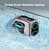 WYBOT C1 Cordless Robotic Pool Vacuum for Inground Pools, Above Ground Pool Cleaner 4-in-1 Wall & Waterline Cleaning Up to 1,614sq.ft, 150mins Smart Navigation, App Support - Grey with White