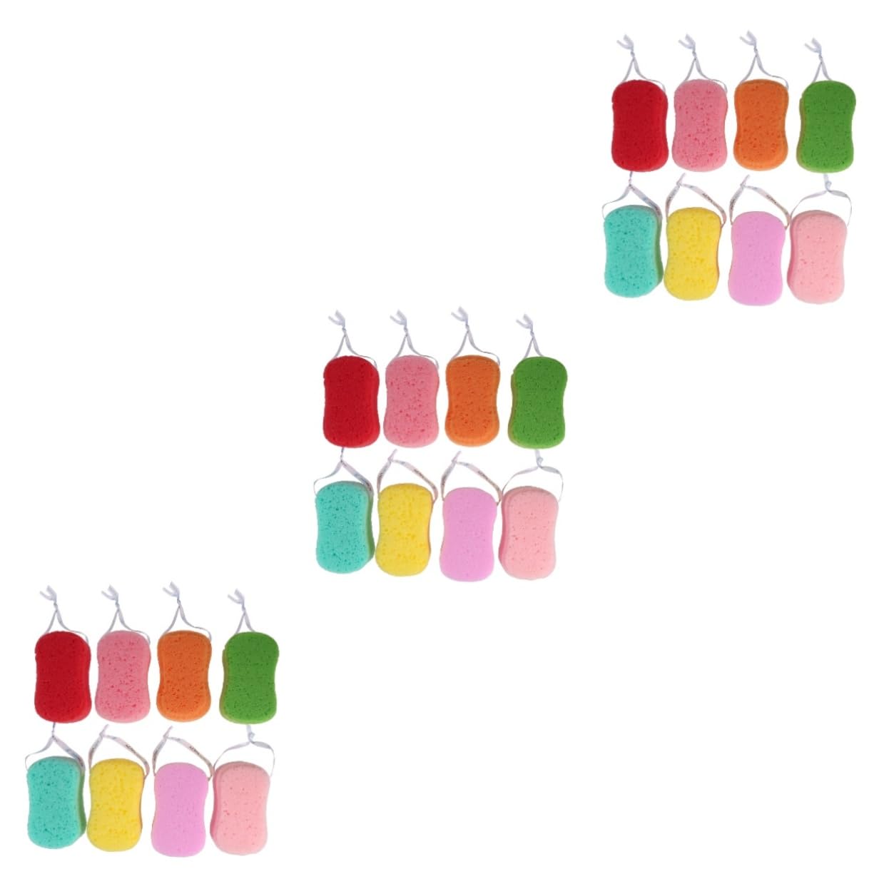 Healvian 24 Piezas Esponja De Baño Lazos De Alegría Esponja De Ducha Corporal Esponjas De Baño De Lufa Niños Esponja Exfoliante Esponjas De Baño Para Mujer Bath Bebe Perder Tina Familiar