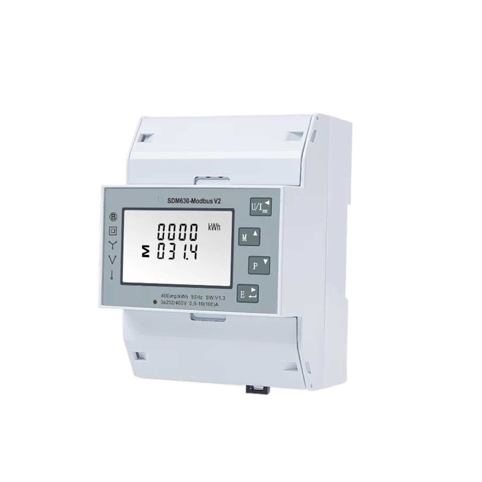 Dreiphasen-Energiezähler, SDM630 Modbus-V2 Multifunktions-Energiezähler 1P2W 3P3W 3P4W Modbus/Impulsausgangsanschluss RS485