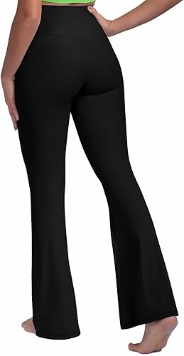 Miniatura 6 de Sunzel Elerib - Leggings acampanados acanalados cruzados para mujer, cintura alta, control de abdomen, pantalones casuales de yoga acampanados