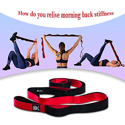 image for ZIN Stretching Strap- Yoga Strap Adjustable D-Ring Buckle. Yoga Stretc