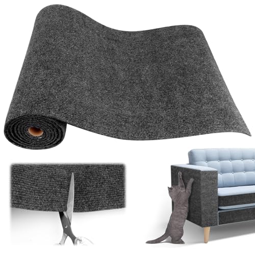 VMUTGA Alfombra Rascador para Gatos, 40x200cm Rascador Autoadhesivo Gatos Recortable Protector Sofa Arañazo Tapete Autoadhesiva Gatos Accesorios para Proteger Sofá Alfombras Muebles