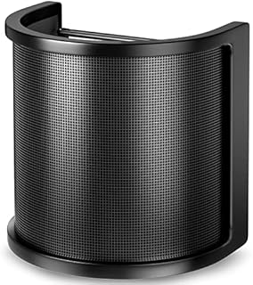 Pop Filter,PEMOTech [Upgraded Three Layers] Metal Mesh & Foam & Etamine Layer Microphone Windscreen Cover Handheld Mic Shield Mask,Microphone Accessories for Vocal Recording,Youtube videos,Streaming