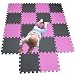 MQIAOHAM Esterilla Puzzle de Fitness-18 losas de EVA Espuma Alfombrilla Protección para el Suelo para máquinas de Deporte y gimnasios sobre el Piso Fácil de Limpiar Rosa Gris 103112