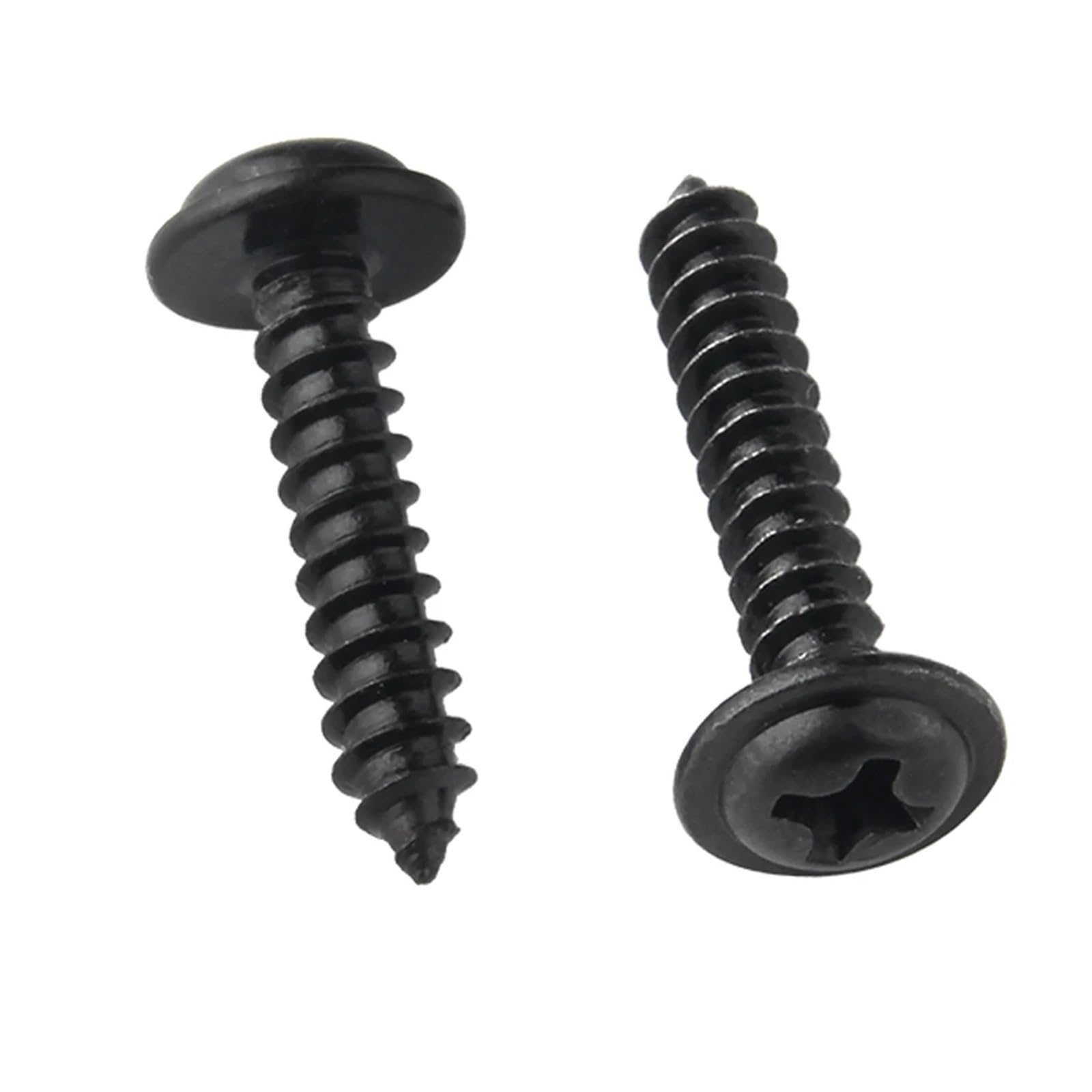 CHATROOM 50/100 Stück M3 M3.5 M4 Kreuzrundkopf Mit Unterlegscheibe Selbstschneidende Schraube Schwarze Kreuzschraube Aus Kohlenstoffstahl(M3 x100pcs,20mm)