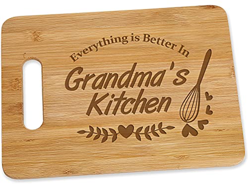 Dofala Grandma Kitchen Recipe Bamboo Engraved Cutting Board, Home Family Rustic Farmhouse Kitchen Decor for Grandma, Nana Mothers Day Birthday, Christmas, Thanksgiving Gift