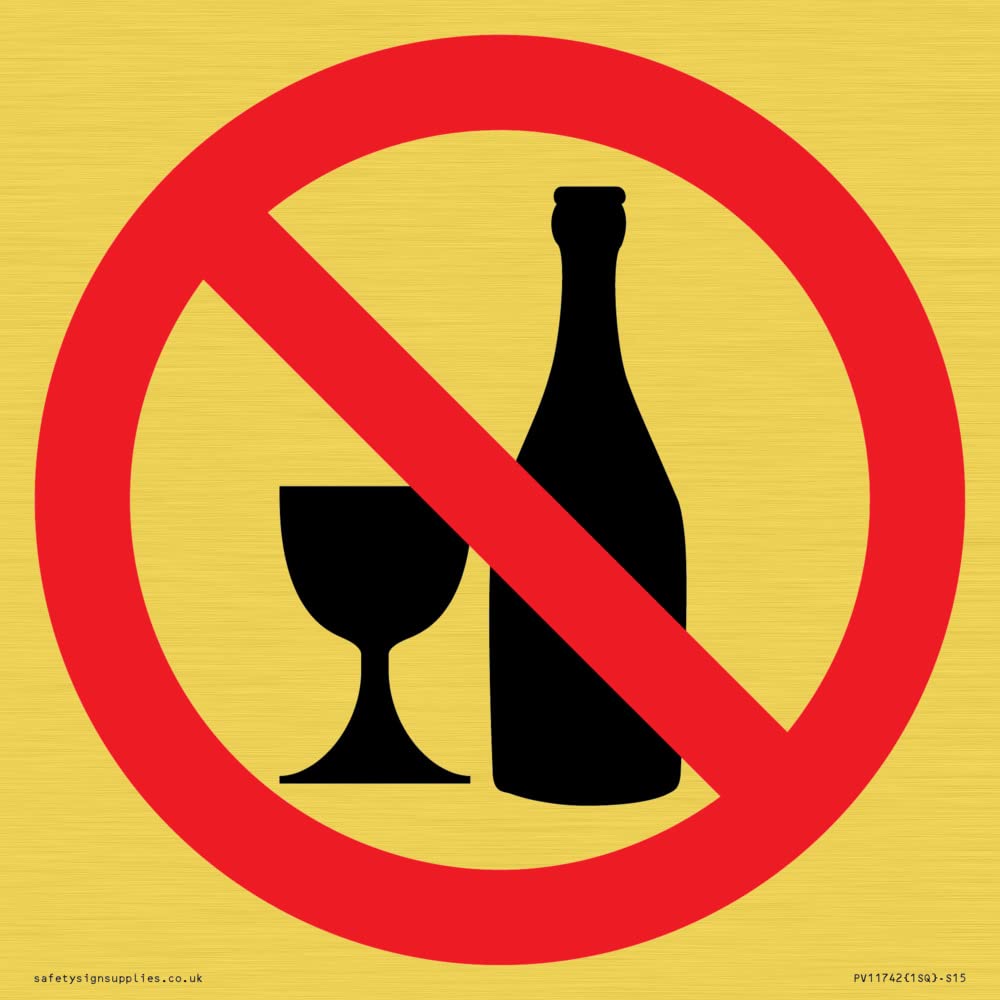 Prohibition: No alcohol Sign - 150x150mm - S15