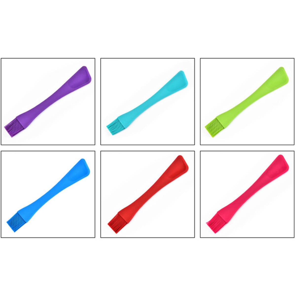 Happyyami 2Pcs Dual Head Silicone Pastry Brush and Baking Spatula for Home Cooking Non to Clean for Spreading Sauces and Marinades Green