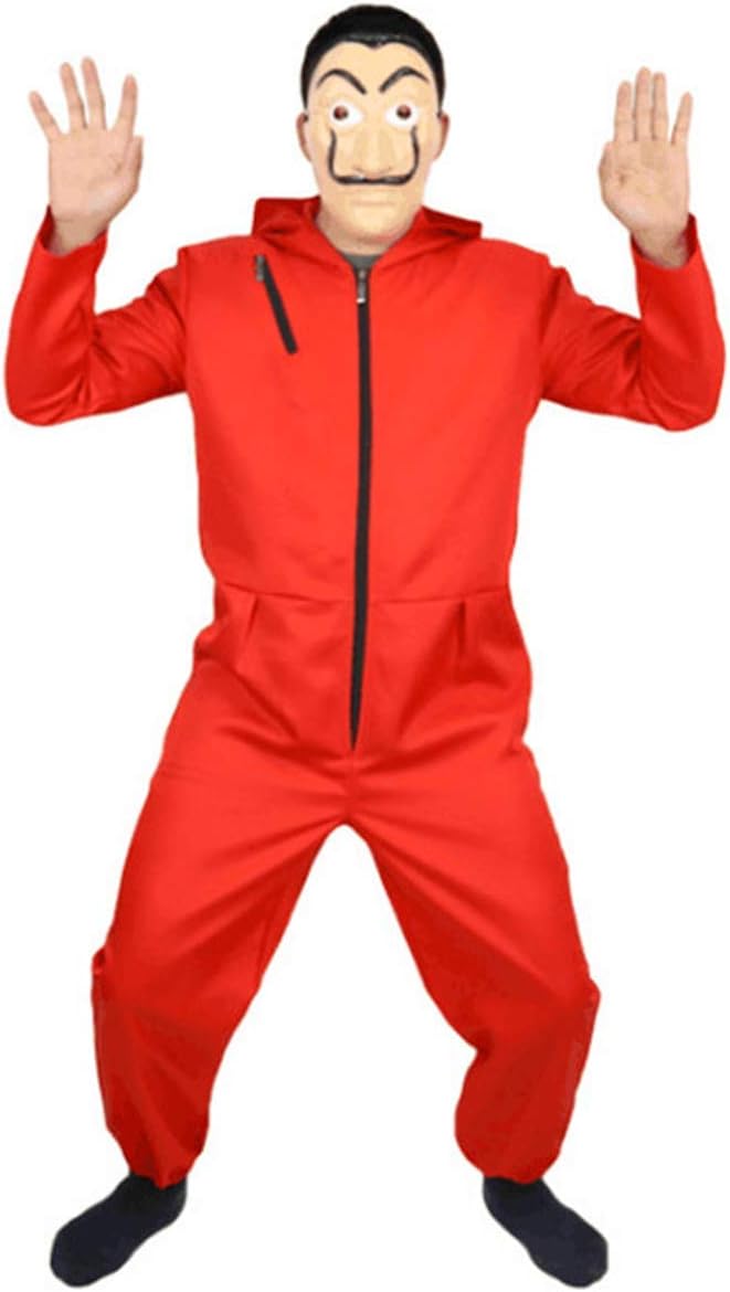 WOW Concept - Costume Money Heist / CASA De Papel + Mask Dali Available - Combining Red - Premium quality reinforced plastic Rigid and resistant - Salvador Dali (M : 165-170cm)