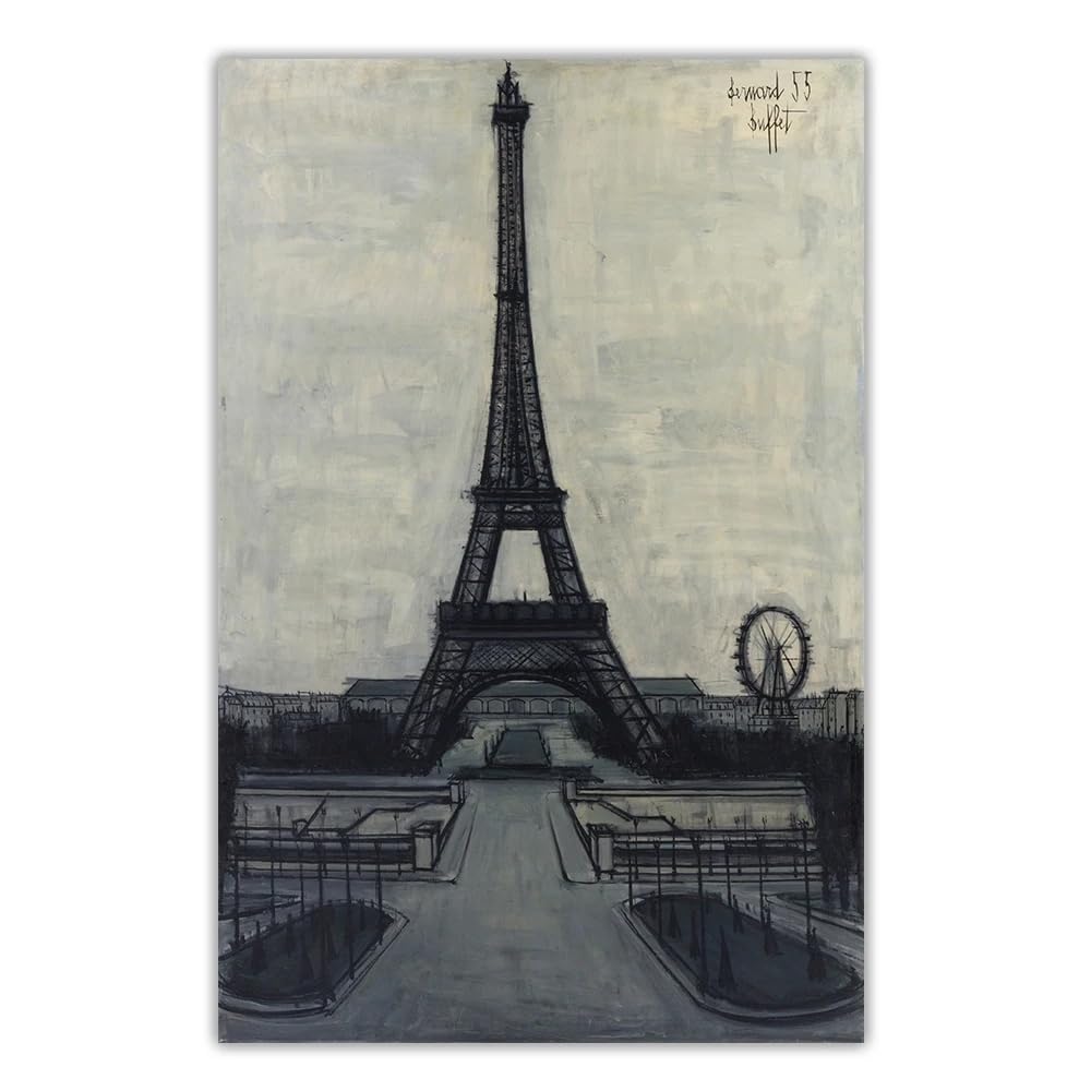 Affiche Bernard Buffet Tour Eiffel : toile d'art abstrait 60x90cm pour salon