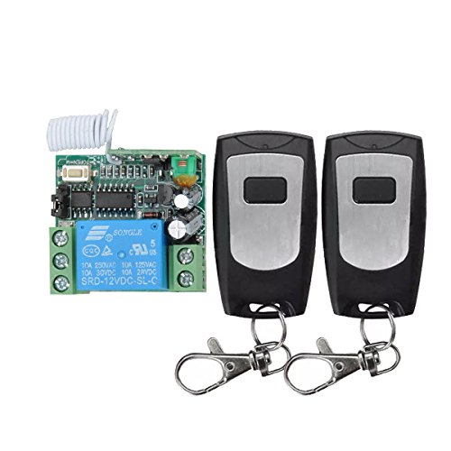Lejin Smart Home DC 12V 10A 1CH Wireless RF Radio Light Switch Remote Control Receiver With 2PCS Waterproof Transmitter