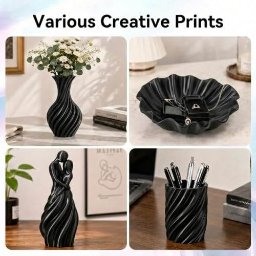 Image of Kingroon Silk PLA Filament 1.75mm, 3D Printer Filament Black 1kg
