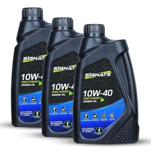 Image of Signate 10W40 Street Race Fully Synthetic Bike Engine Oil 1L, High Performance Engine Oil for Motor Cycle, Maximum Gear Protection & Efficient Performance Bike Oil (Pack of 3)