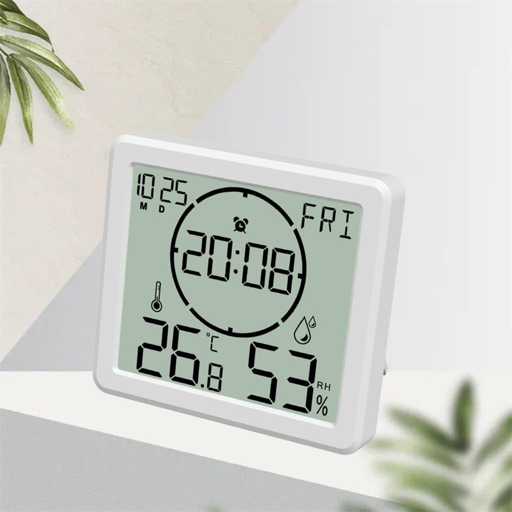 Misuratore di temperatura e umidità Orologio Termometro domestico Igrometro elettronico multifunzione ad alta precisione