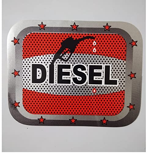 AUTONEST Diesel Car Fuel Lid Decal/Sticker Printed (Square) (Black,Red & Grey) (Sticker Size: 14.5cm X 14.5cm) for Maruti Ciaz