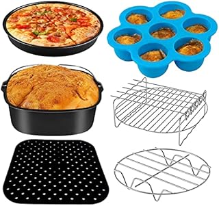 Air Fryer Accessories 5,5L Square, Air Fryer Accessories 5,5 Litre XXL Utensils Mold Accessories Suitable for COSORI Ninja CECOTEC INNSKY Philips 5,5L 6L 6,2L Air Fryer