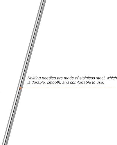 Miniatura 3 de uxcell Juego de 2 pares de agujas de tejer, 0.126 in de diámetro, 9.84 pulgadas de largo, acero inoxidable, agujas de suéter de doble punta para