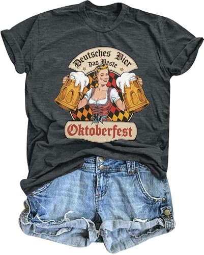 Oktoberfest Shirt Women Oktoberfest German Tshirt Funny German Bavarian Beer Shirts Beer Lover Short Sleeve Tee