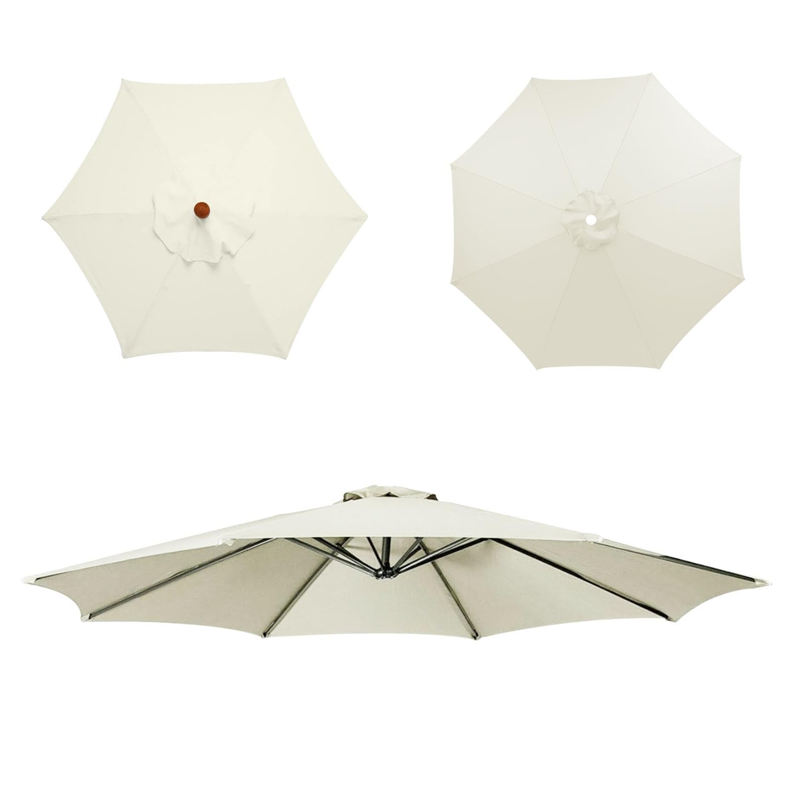 Replacement Parasol Cloth, Market Table Umbrella Canopy, Umbrella Canopy, waterproof, Umbrella Replacement Cloth, Replacement Parasol Fabric cover for Garden Umbrella(Beige,8ribs:2.30m/7.5ft)