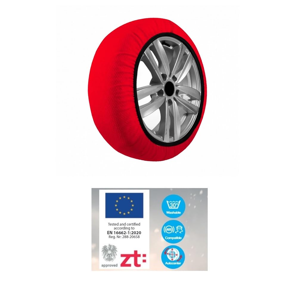 CALZE DA NEVE GHIACCIO PER PNEUMATICI 215/60 R17 CERCHIO 17 MISURA XL CALZA DA NEVE OMOLOGATA PER AUTO,SUV,4X4,FURGONI, TESSUTO ANTI-SLITTAMENTO PER TRATTI DI STRADA MISTA 1 COPPIA=2 PEZZI